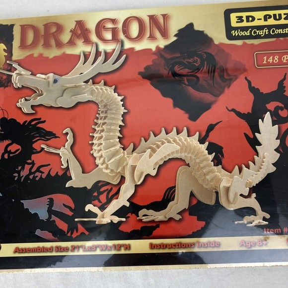 Puzzled 3-D Puzzle Wood Craft Construction Kit 148 Pieces Assembled Size 21" New - Picture 3 of 6